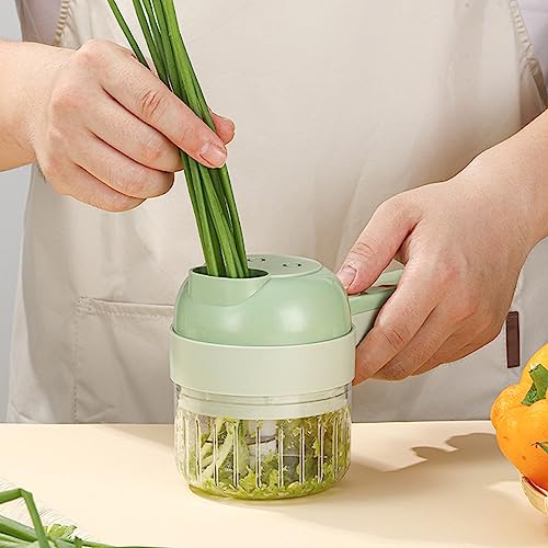 Zkydhbd Multifunctional Chopper Vegetable Cutter 4 In 1 Handheld Electric Vegetable Cutter Set Food Slicer And Chopper Food Slicer And Chopper - Image 5