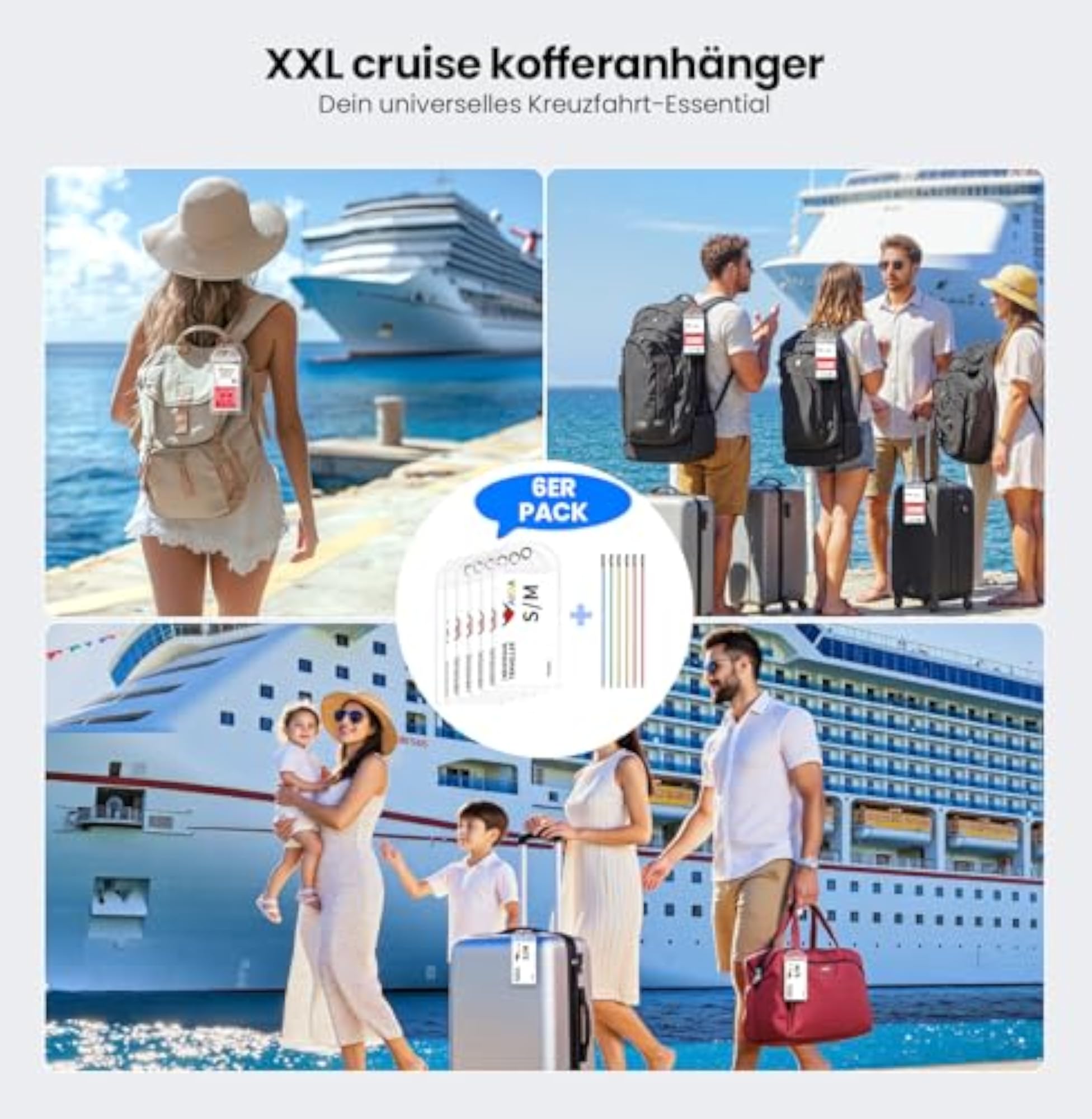 6 Pack Waterproof Transparent Luggage Tags