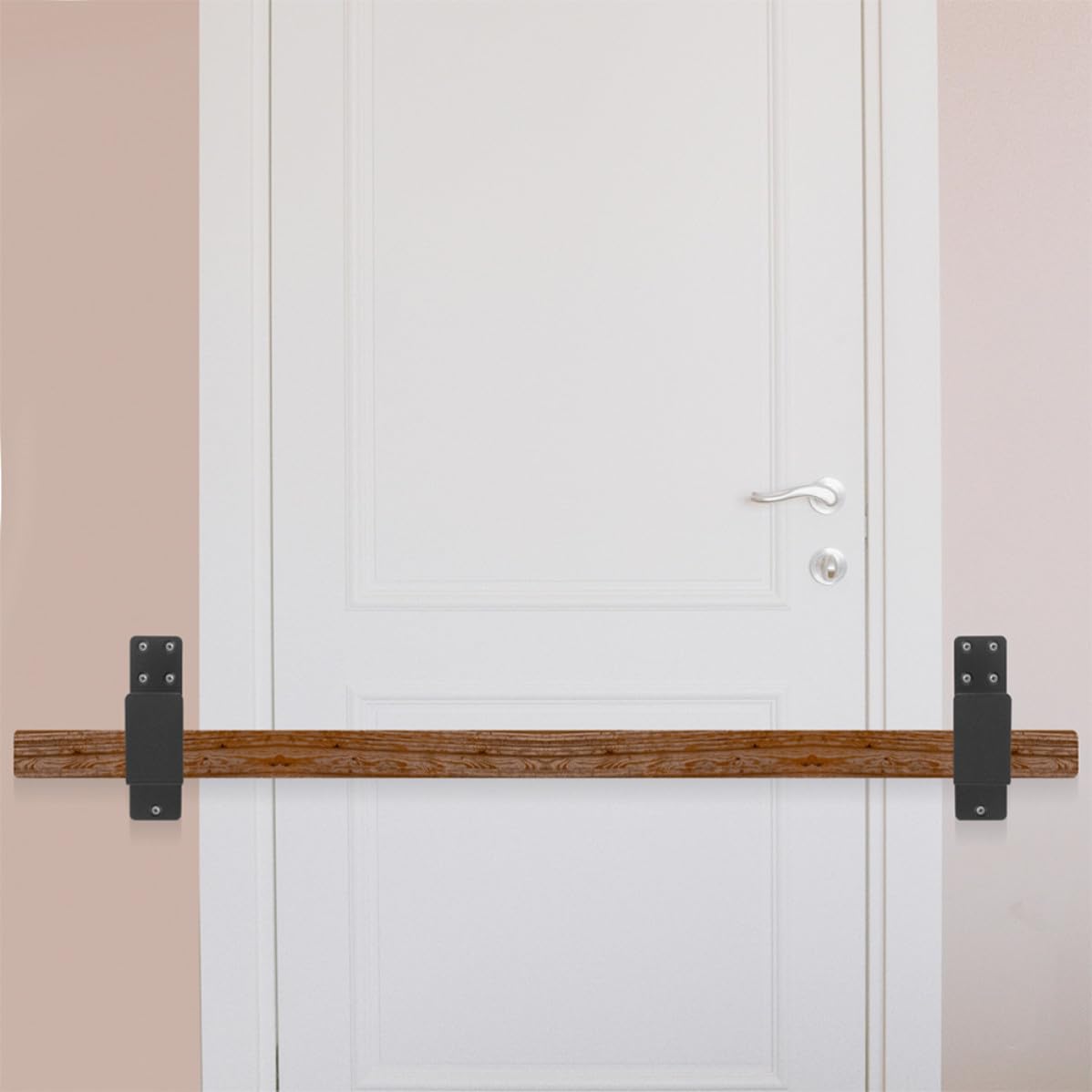 Supports de Barricade en Acier Noir pour Porte de Grange et Sous-sol, Barre de Sécurité Robuste en U Assurant Stabilité et Maintien Sécurisé