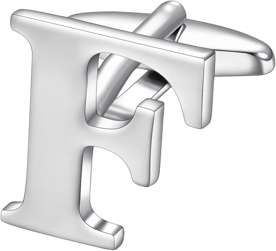 RunootPRInitials F Cufflinks for Men Unique Personalized Cuff links Wedding Business Shirt Party Jewelry Gift