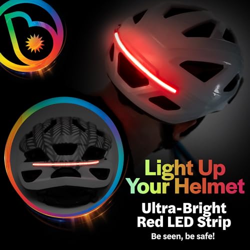 Brightz HelmetBrightz LED Bike Helmet Light Strip LED Light for Bicycle Helmet Light Scooter Helmet Skateboard Helmet Accessories Work Safety Hard Hat Light Great for Adult Men, Women, Kids Boys Girls