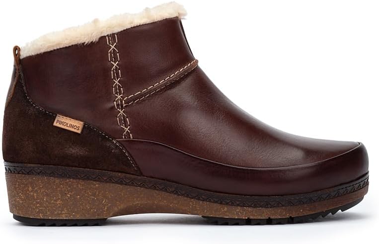 PIKOLINOS womens Pikolinos Flat Ankle Boots Leather Granada for Woman Color Cuero