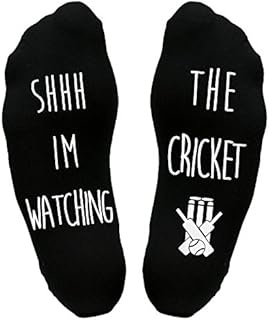 Tee Monkey Watching Cricket Sole Socks Lover Funny Joke Gift Idea Him Boyfriend Husband Dad