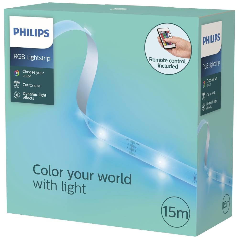 Philips LED Lightstrips, 15M, 20W, Vollfarb-RGB, inkl. Fernbedienung
