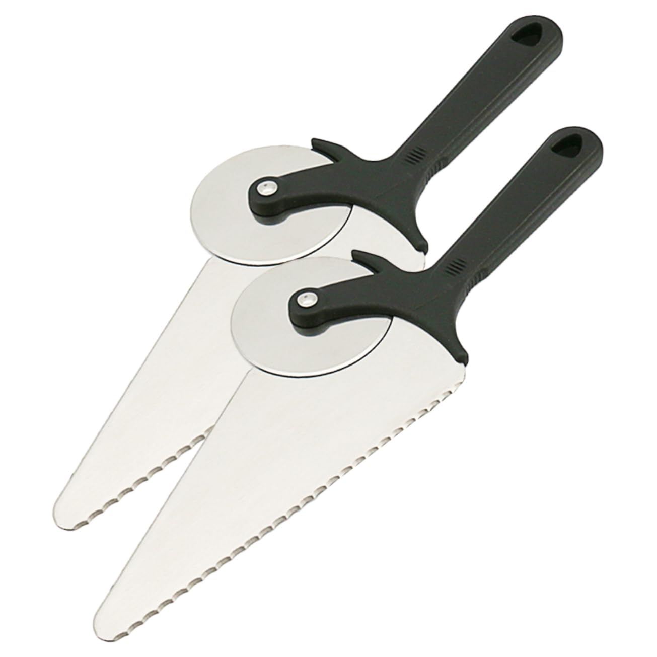 Gatuida Cortador de Pizza de Acero Inoxidable con Diseño Ergonómico y Rueda Afilada, Pack de 2 Piezas Multifuncional para Pasteles y Masa Cocina