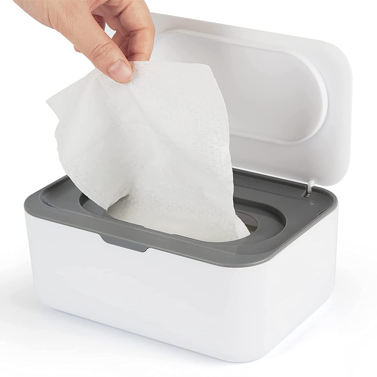 Porta Salviette Umidificate - Dispenser Con Coperchio Antipolvere Per Casa E Ufficio (Bianco) - Foto 4