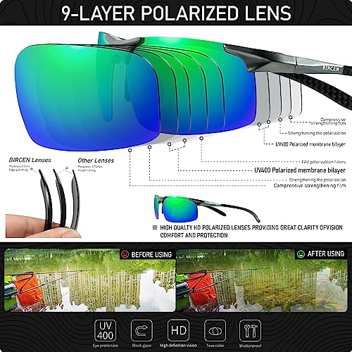 Image of BIRCEN Carbon-Fiber Polarized Sunglasses for Men: 0.74 oz & UV Protection