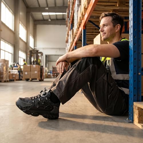 Image of Steel Toe Shoes for Men Women Lightweight Comfortable Work Sneakers Composite Toe Shoes Safety Tennis Sneakers for Long Shifts