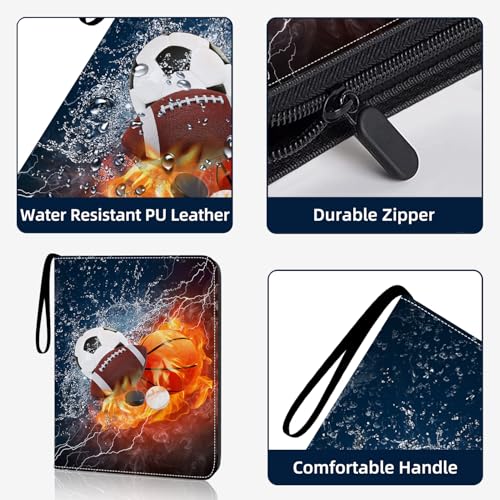 Hesplus Sports Card Binder 4 Pocket Trading Card Binder 400 Pockets Double Sided Pockets Baseball Card Binder For Football Baseball Basketball Hockey Card And Other Tcg Collection Storage Album thumb #4