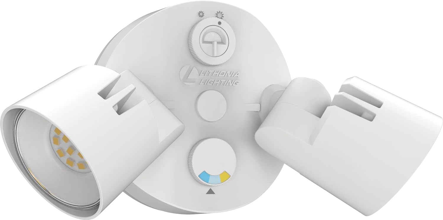 Lithonia Lighting HGX LED 2RH ALO SWW2 120 PE WH M2 HomeGuard Security Flood Lights 1800-2750 Lumens, 2-Light, Photocell Sensor, White White 2-Light, Photocell Sensor 1800-2750 Lumens Lights