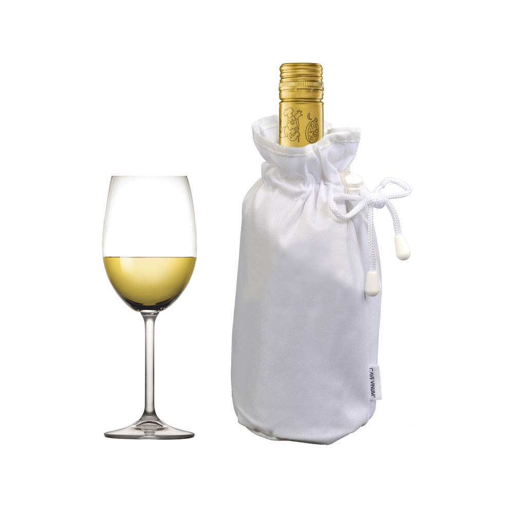 Cavevinum White Nylon Wine Bottle Cooler Sleeve Adjustable with Zipper