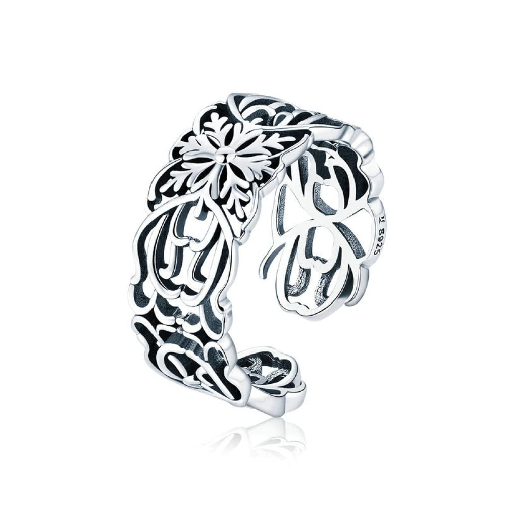 Bague empilable fleur ciselée style joaillerie fine femme - 5