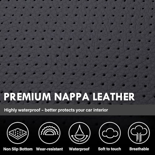 Image of Coverado Silverado Rear Seat Covers, Faux Leather Car Seat Covers Fit for Chevy Silverado GMC Sierra 2007-2013 & 2019-2026 1500, 2020-2026 2500HD 3500HD Crew Double Extended Cab(Redline)