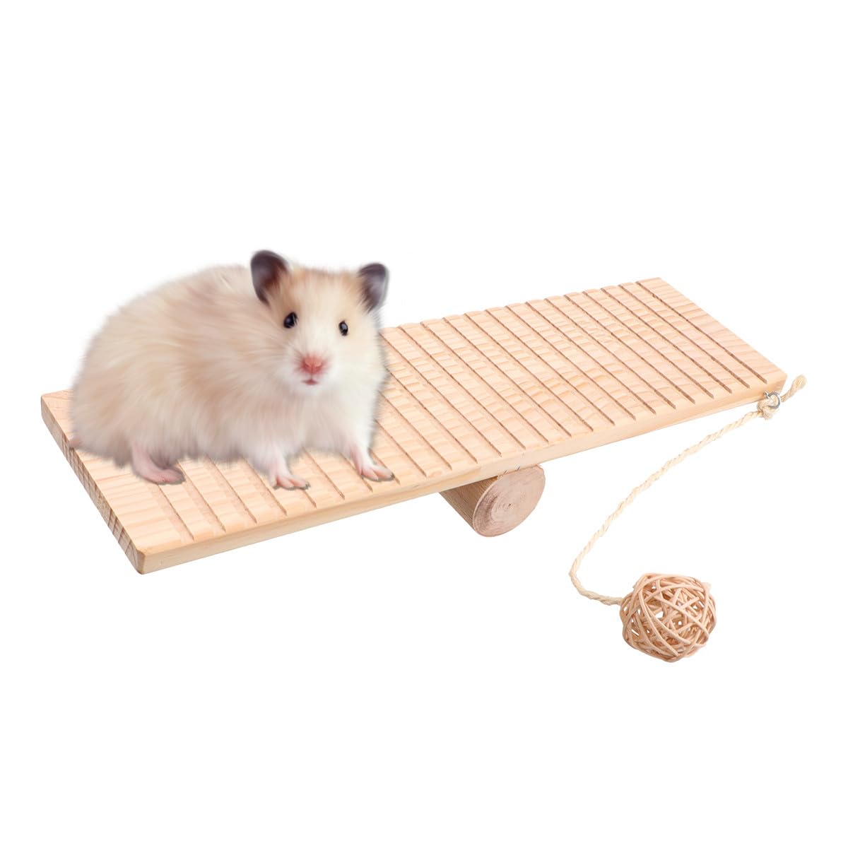 Balançoire pour hamster en bois solide favorisant l'équilibre
