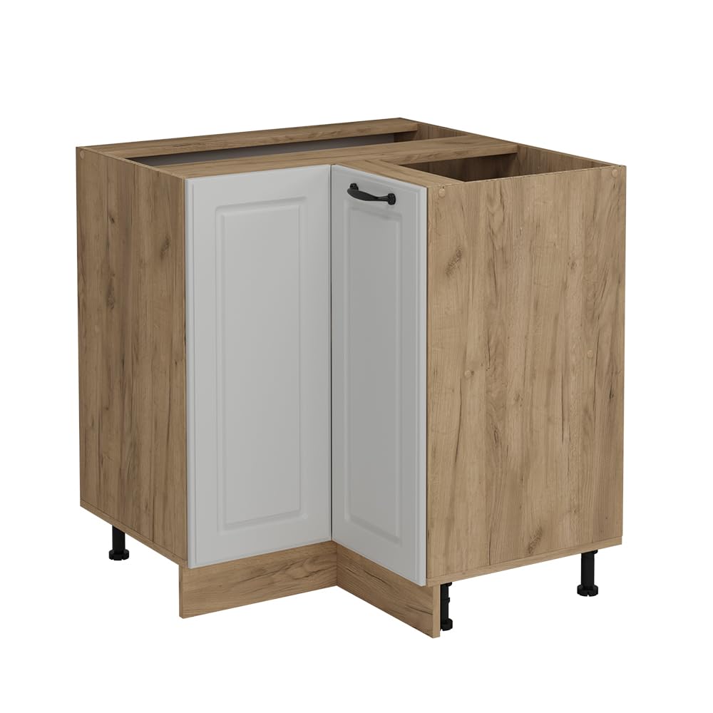 Vicco Eckunterschrank R-Line, Weiß Landhaus, 75.6 cm ohne Arbeitsplatte, zur freien Kombination innerhalb modularer Küchensysteme