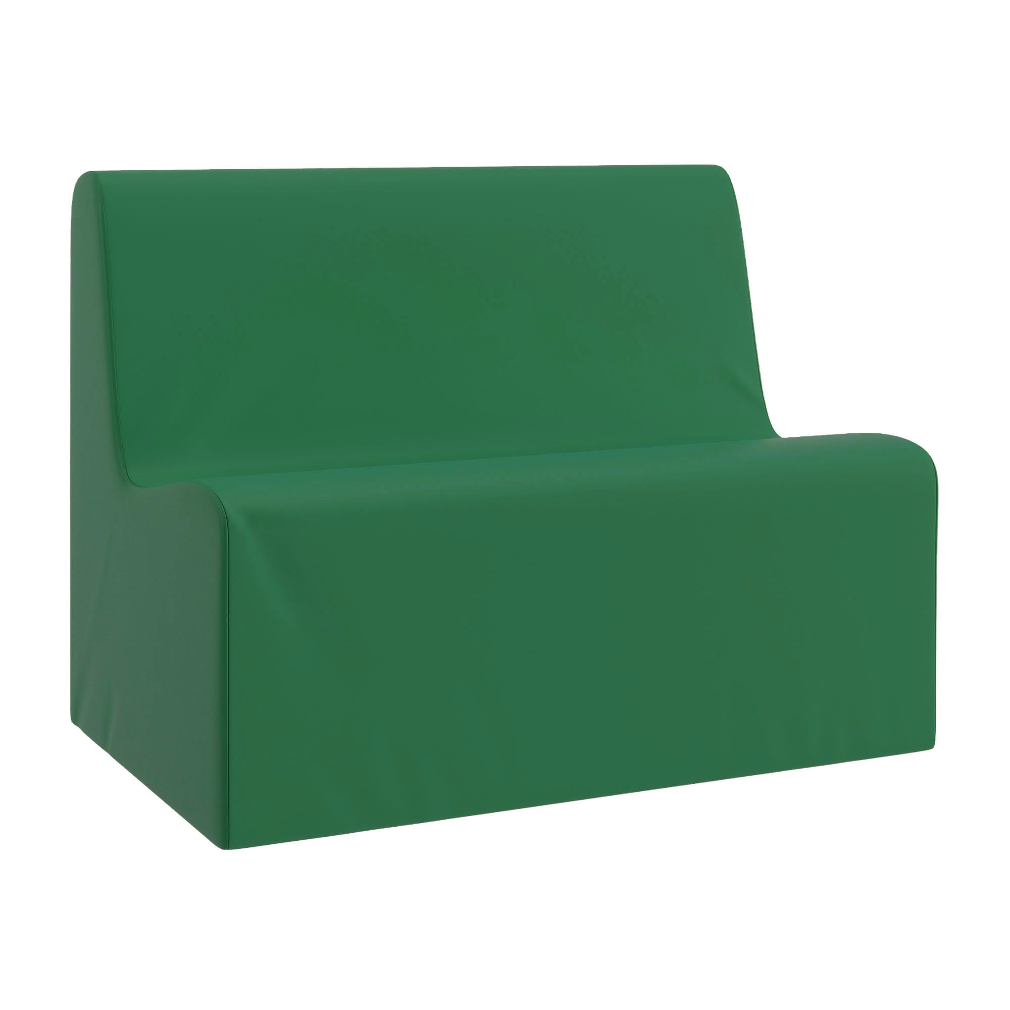 Children's Factory Large Contour Sofa, Mix-and-Match Kids Chairs, Sofas, Corner Ottomans and Cubes, Foam-Filled and Water-Resistant, Flexible Seating for Classroom Elementary, Green Kids Couch