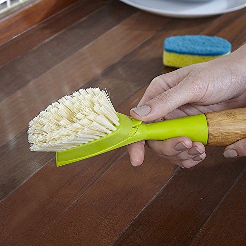 Image of Full Circle Suds Up, Soap Dispensing Dish Brush, Tough Plant-Fiber Bristles & Sustainable Bamboo Handle, Safe for Nonstick