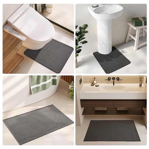 Tyuu Bathroom Rugs Non Slip Washable Bath Rugs Super Absorbent Chenille Bathroom Rug For Bathroom Thin Bath Mats For Bathroom Mat Quick Dry Bath Mat Low Pile Bathroom Rug thumb #8