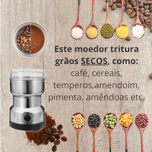moedor de café Inox elétrico portátil 110v moedor de grãos automático moedor de grãos de café
