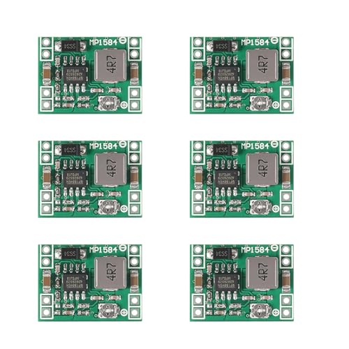6 Piezas MP1584EN Convertidores Reductores de Voltaje DC-DC - Regulador 4.5-28V a 0.8-20V 3A Ajustable, Regulador de Voltaje de Fuente de Alimentación 24V/12V/9V/5V