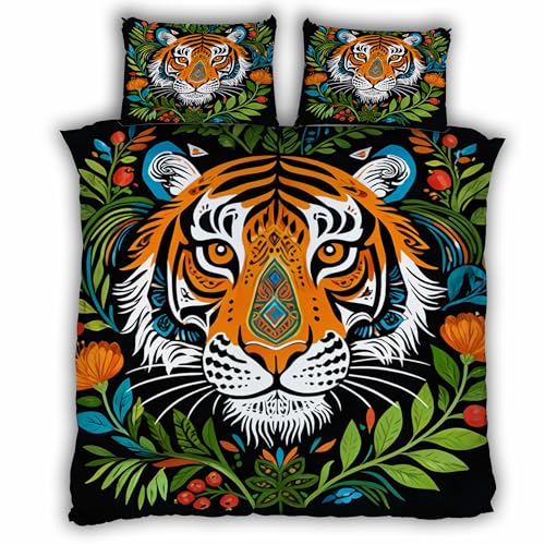 Housse de couette tigre 3D de qualité superieure microfibre douce 240cm - 2