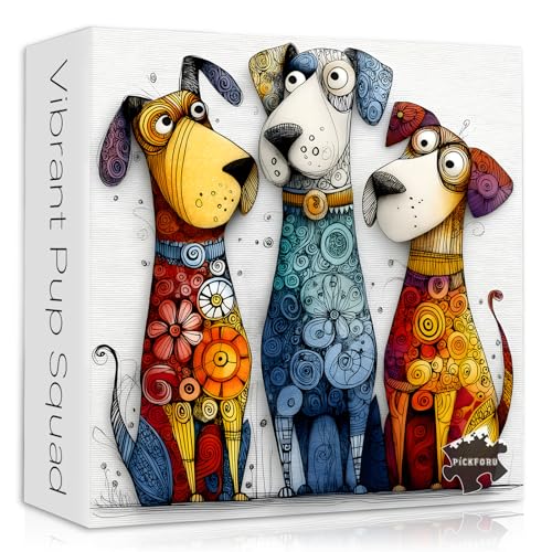 Puzzle Animales Coloridos 3 perros 3+ Anos miniatura 1