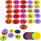 GSi Colorful Spot Markers Anti Slip Skid Rubber Dots for Drills and Training School Teaching (8 inch), Assorted Bright & Neon Colors (Alphanumeric Combo)