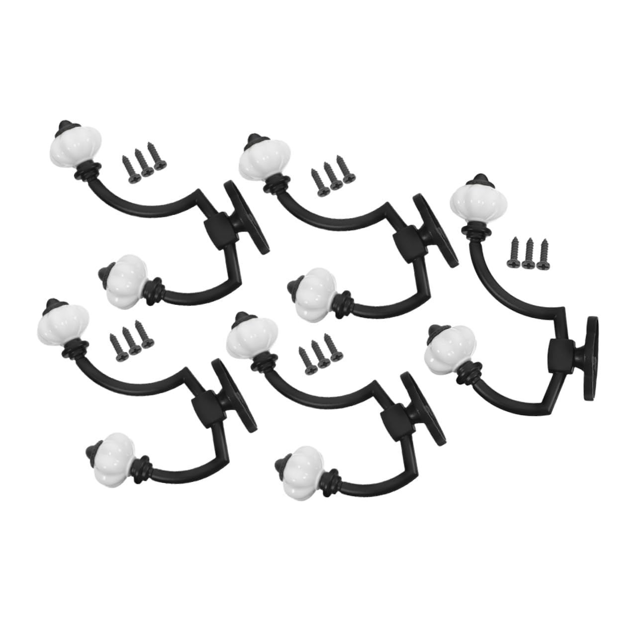 SHINEOFI Gancho de Pared Antiguo de Aleación de Zinc Negro 5 Piezas | Doble Punta, Diseño de Dos Cabezas, para Llaves y Bufandas, Dormitorios y Pasillos