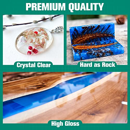 Image of Teexpert Epoxy Resin Crystal Clear: 1 Gallon Epoxy Resin Kit Casting Resin Non Toxic High Gloss for Casting Coating Art DIY Craft Jewelry Wood Table - 2 Part(64oz Resin and 64oz Hardener)