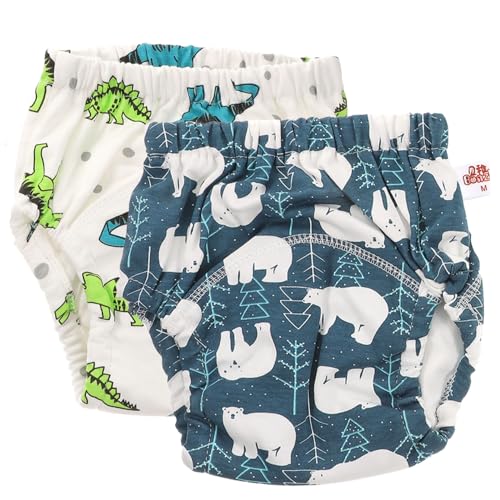 RORPOIR 2pcs Boy Girl Diaper Cotton Diaper Liners Washable Newborn Training Pants Soft Elastic Boy Girl Potty Training Pants Random Style