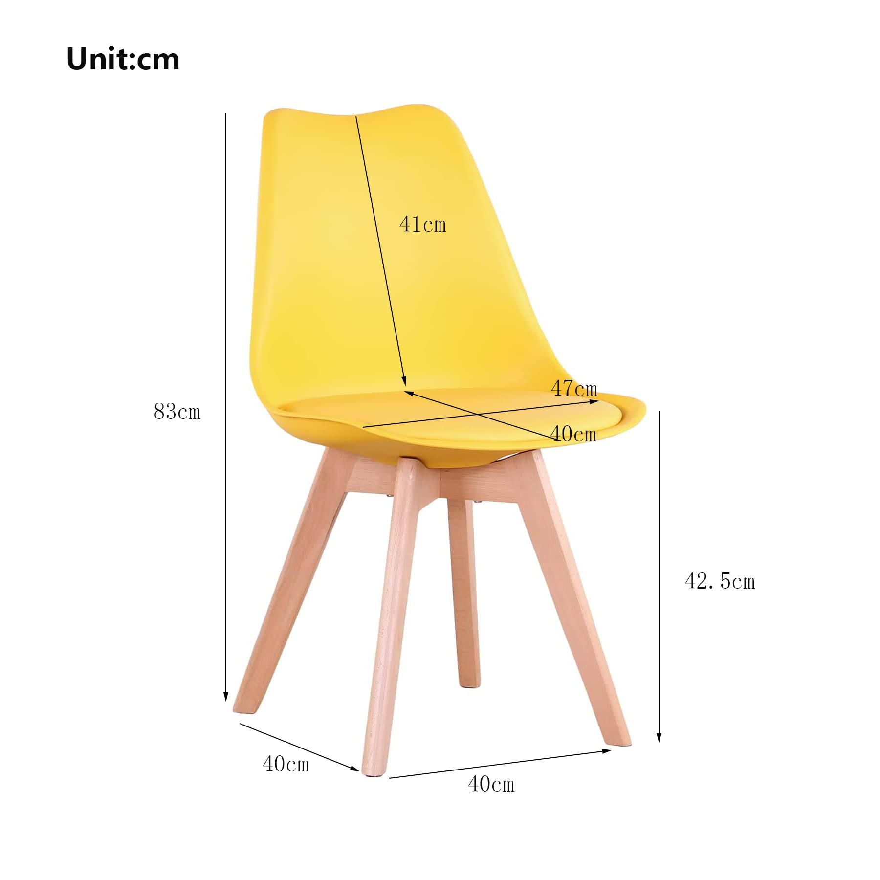 Set 6 Sedie Imbottite GrandCA HOME - Gambe In Faggio Massello, Colore Cachi - Foto 3