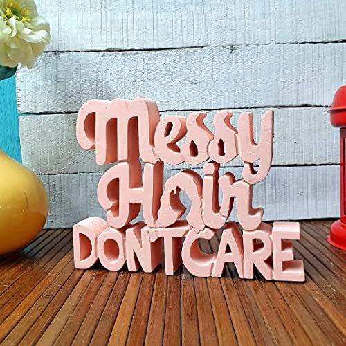 Image of NUKKAD TALES Messy Hair Dont Care Pink Quirky Showpiece for Home Dcor Shelf Dcor Study Table Decor Gift Item Gift for Girls Birthday Gift (7 x 5.50 inch)