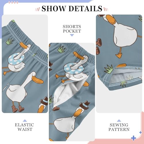Lovely Duck Boys Long Pants Soft Trousers Elastic Waist Kids Lounge Bottoms with Pockets S-XL4