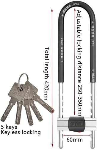 Miniatura 4 de Cerradura de grillete ajustable  Cerradura de grillete en forma de U  Cerradura de bicicleta, se adapta a la mayoría de los pines, ideal para uso en