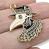 4Pc Plague Doctor Raven Head Pendants - Gothic Enamel Necklace, Keychain Craft Supplies #3