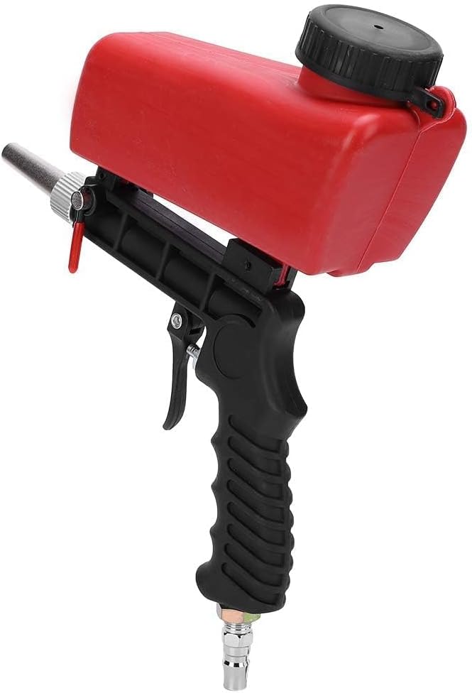 90PSI Pneumatic Sand Gun Kit, Sandblasting Machine Industrial Adjustable Portable Hand Held Sand