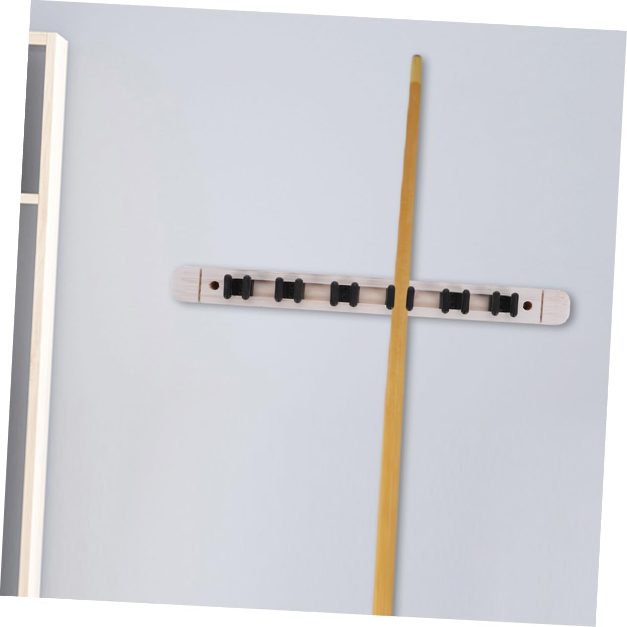 SUPVOX Billiards Mount 6 Hole Solid Wood Rest Pool Stick Holder Storage Rack for Billiards