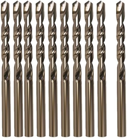 10 Pcs 5mm M35 Cobalt Drill Bits, Jobber bits for Steel & Metal