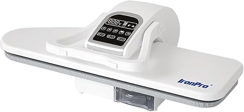 Prensa de vapor de planchado compacta de 3 colores con múltiples ajustes de tela y función de ráfaga de vapor (pantalla táctil blanca)