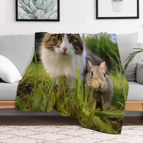 Couverture polaire chat haute qualité flannel durable 100x130
