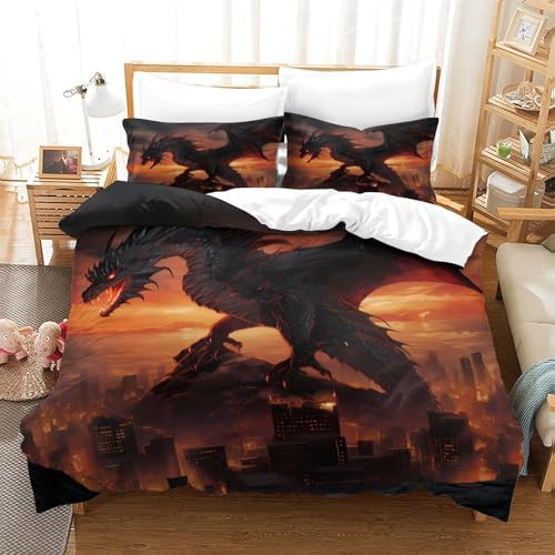 Housse de couette chat 220x240cm fermeture éclair lit king - 3