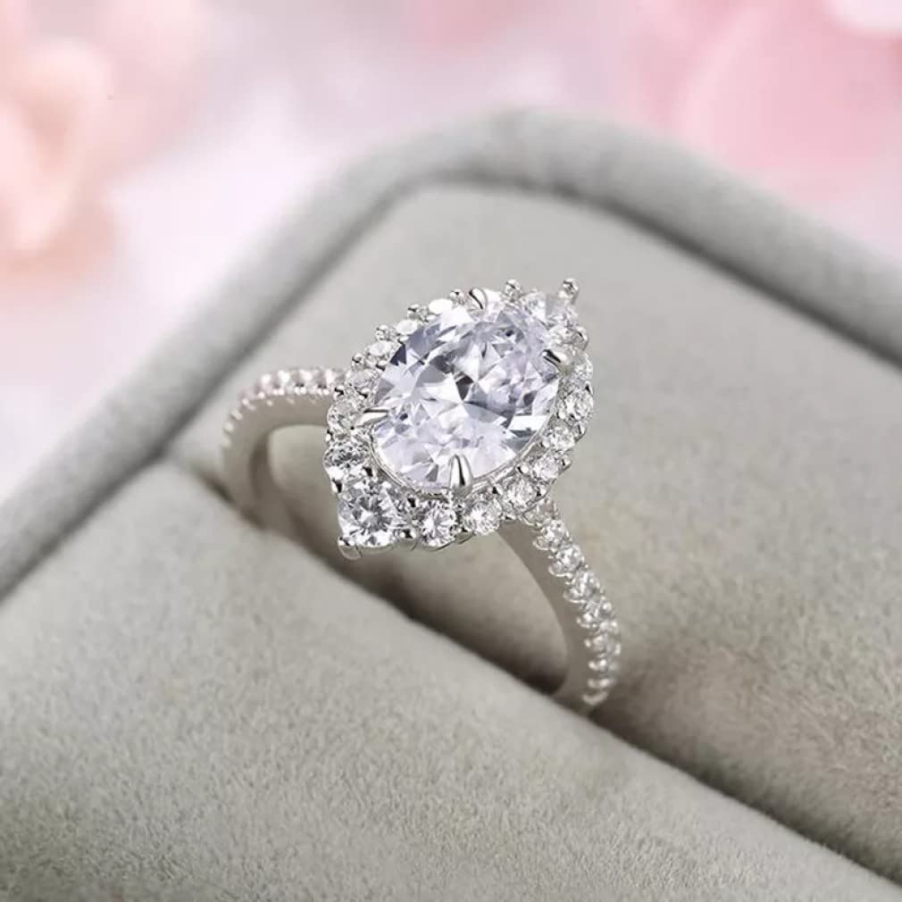 S925 Sterling Silber Ring Frau Carbon Diamond Super Flash Schmuck Zubehör