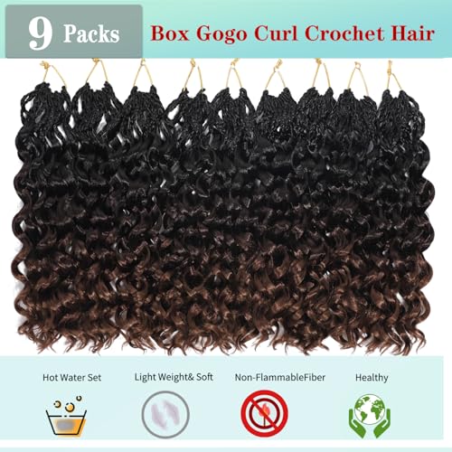 Gogo Curl Crochet Hair 10 Inch 9 Packs Ocean Wave Curly Crochet Hair for Black Women Pre-Looped Deep Wave Water Curly Braiding Extensions (1B/4/30# - Image 2