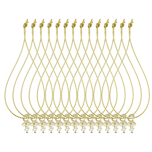 ABOOFAN Christmas Ornament Fasteners 100pcs, Gold Plastic Christmas Ornament Hangers for Christmas Tree Decorations, DIY End Caps