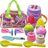 Hymaz Kids Beach Toys Set with Bucket Pail and Spade - Cake Ice Cream Sandbox Mold Set for Kids & Toddlers Ages 2,3,4,5,6,7,8,9