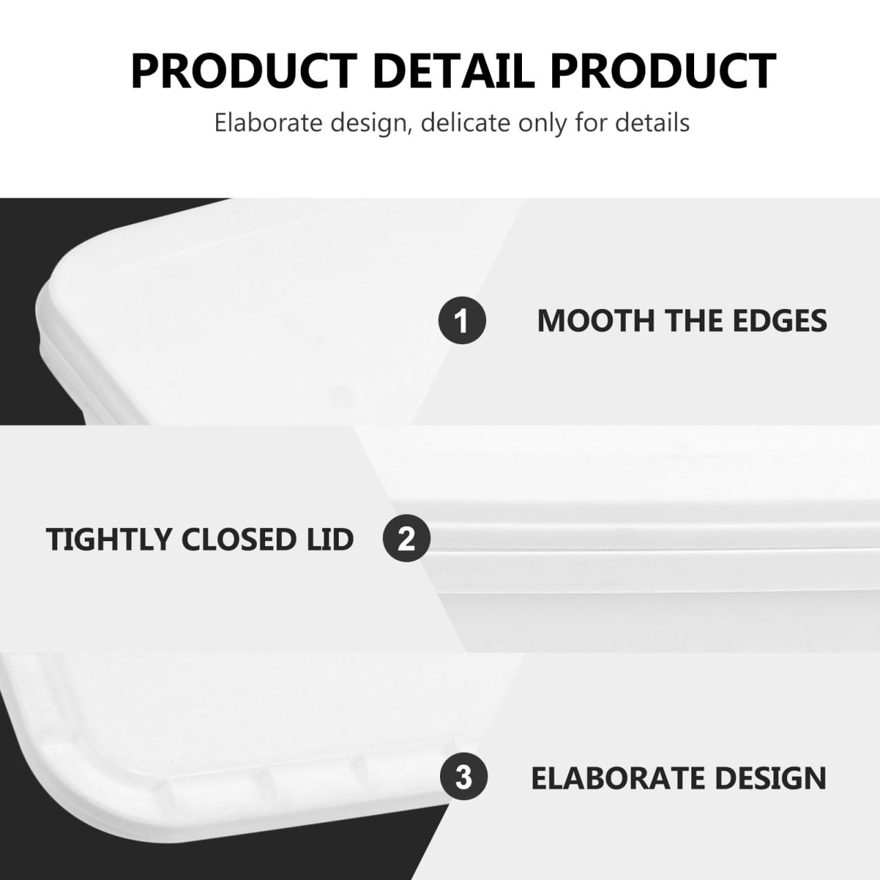 SECFOU Set da 2 Contenitori per Gelato in Plastica Bianca da 3 Litri, per Conservare e Preparare Gelato a Casa Chiusura Ermetica e Design Rettangolare