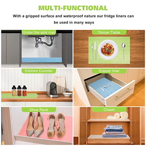 8Pcs Refrigerator Liners For Shelves Washable, Fridge Shelf Liners Nonslip, Refrigerator Mats Liner For Glass Shelves, Shinywear Fridge Liners For Freezer Cupboard Cabinet Drawer, Clear #TOP5