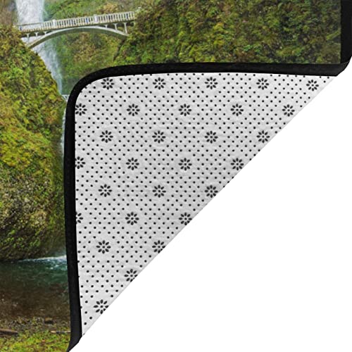 Grand tapis durable imprimé pont et cascade de haute qualité