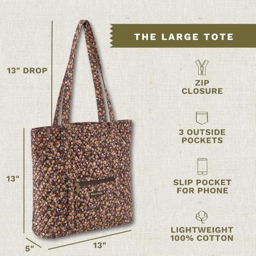 Bella Taylor Large Tote, Quilted Shoulder Bag, Twilight Garden - 2