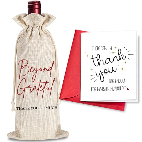 YAANUNULU Beyond Grateful Thank You Wine Bag Gifts for Women